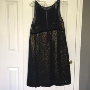 Black and gold cocktail dress